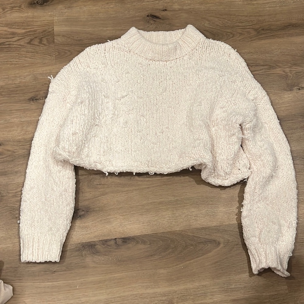 Urban outfitters soft crop creamy white sweater